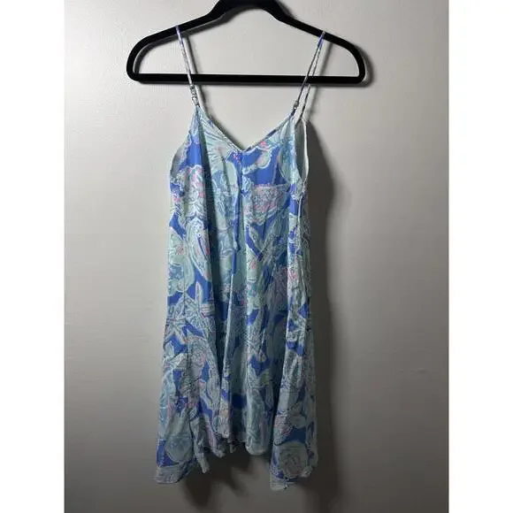 Lilly Pulitzer Blue Floral Slip Dress XS - Picture 4 of 4